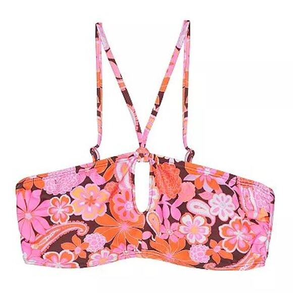 Ninety Nine Degrees Halter Cheeky Hipster Bikini Set Multi Coco Floral L/XXL NEW - Picture 2 of 9